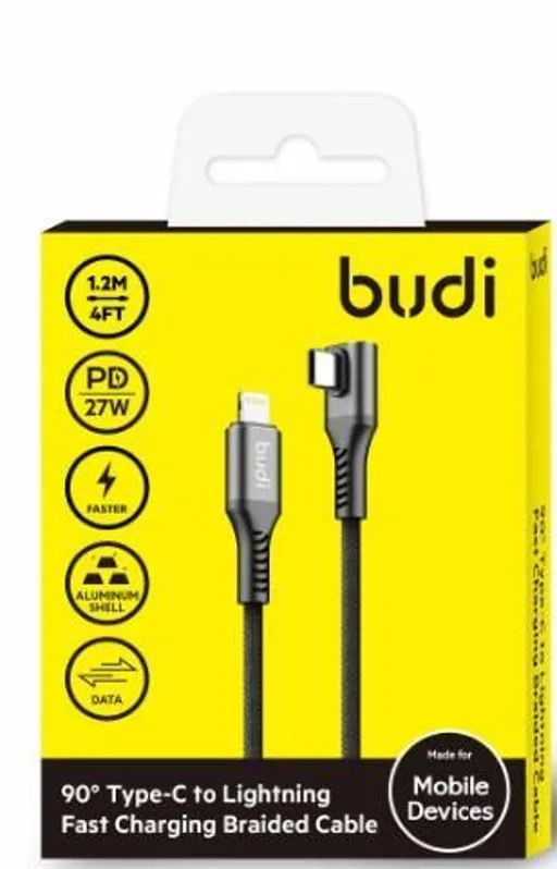 کابل فست شارژ کنفی USB-C به لایتنینگ بودی مدل DC253TLZ12B توان 27 وات طول 1.2 متر
